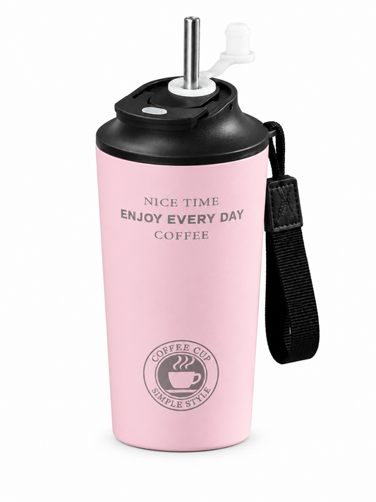 TOLVO BREW | 280ml | Insulated Stainless Steel Travel Mug with Flip Lid and Straw