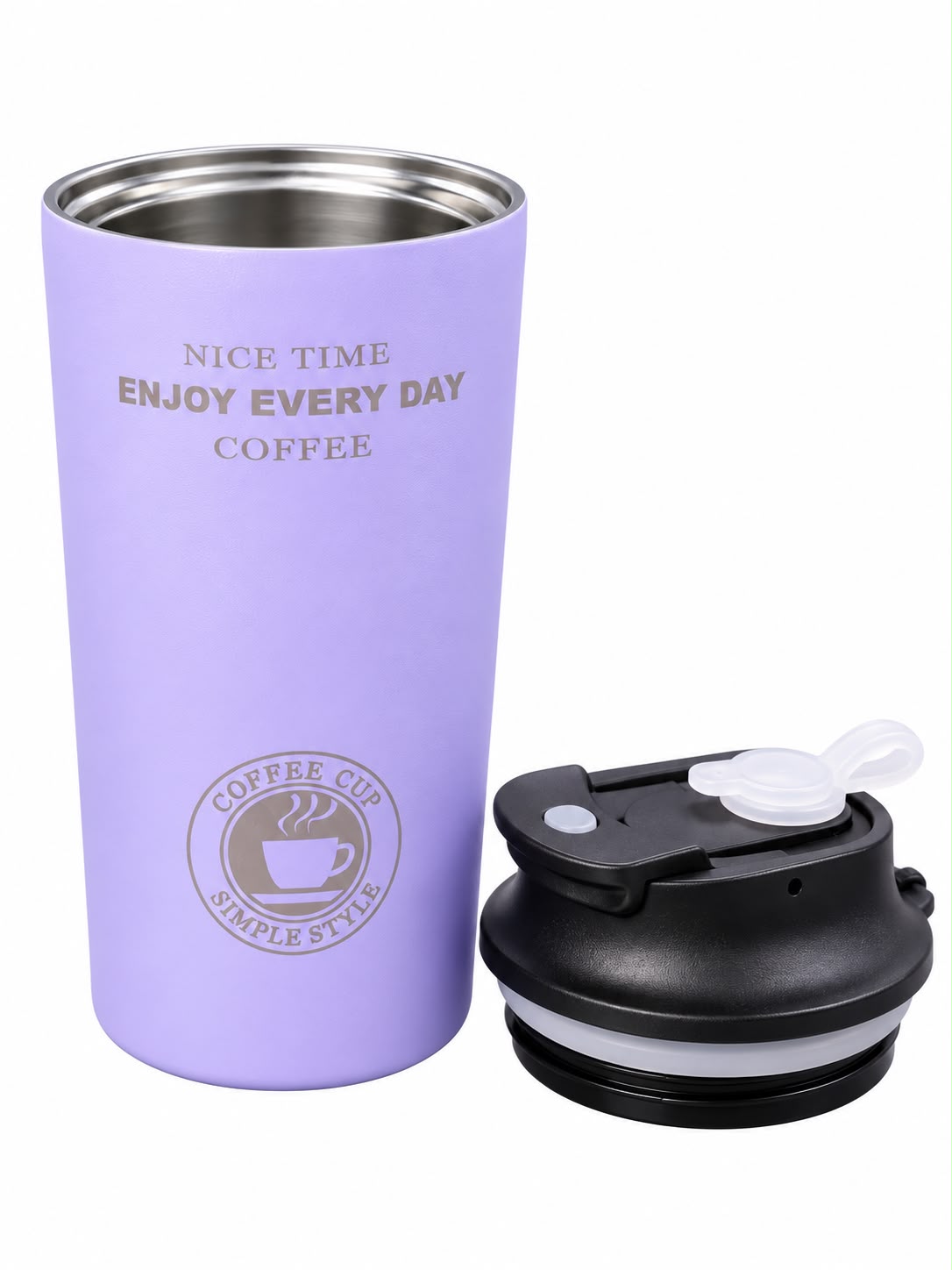 TOLVO BREW | 384ml / 13oz | Insulated Stainless Steel Travel Mug with Flip Lid and Straw