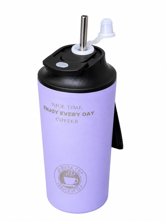 TOLVO BREW | 384ml / 13oz | Insulated Stainless Steel Travel Mug with Flip Lid and Straw