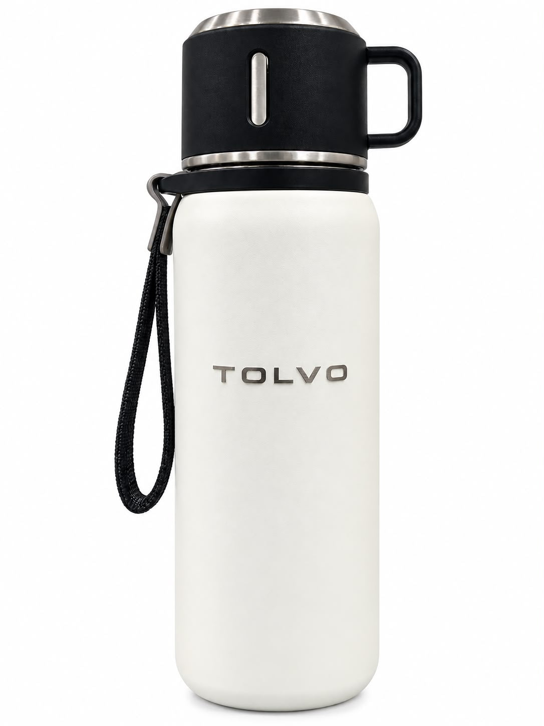TOLVO TREK | 1000ml / 34oz | Stainless Steel Vacuum Flask with Cup & Strap